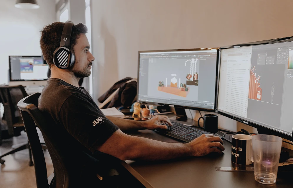 man with computer