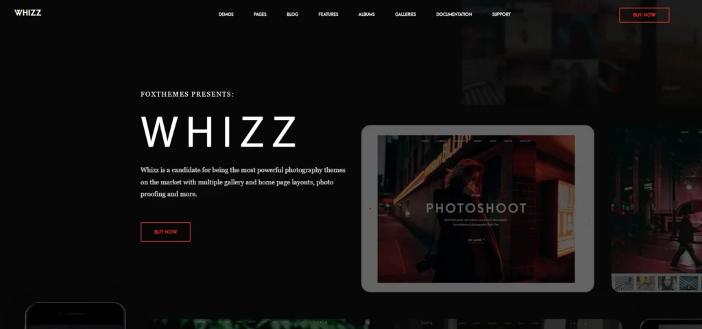 Whizz  best SEO friendly WordPress photography theme